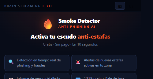 Captura del popup real de Smoke Detector en Chrome